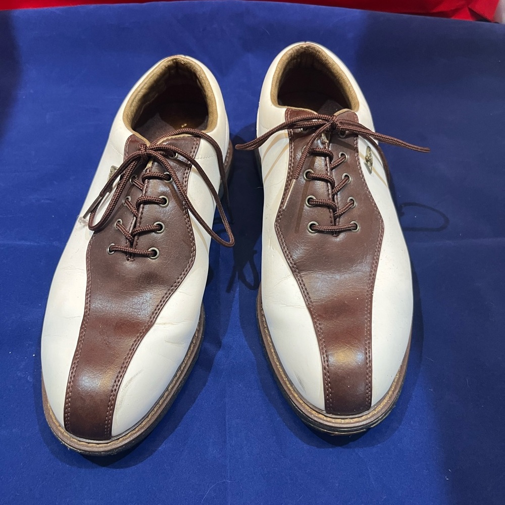 Women’s Brown and White Leather Golf Shoes